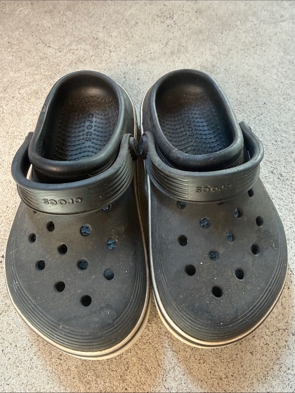 CROCS Kids Black Classic Clog with Heel Strap